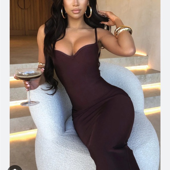 BABY BOO Mayra Bandage Maxi Dress - Chocolate - Picture 2 of 5